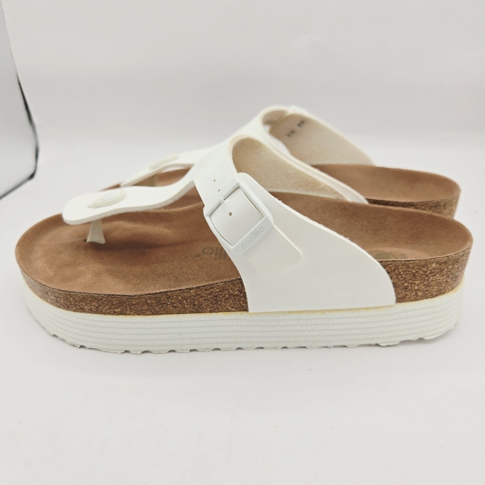 Birkenstock White Thong Platform Sandals - Picture 4 of 11